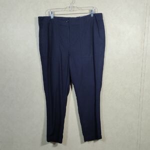 05136 Talbots navy blue Slim Cargo Pants 14W NWT